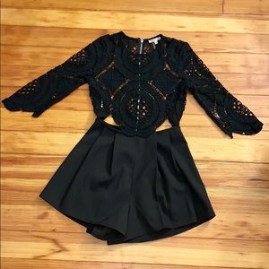 Black Lace Romper